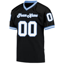 Load image into Gallery viewer, Custom Black White-Light Blue Mesh Authentic Throwback Football Jersey
