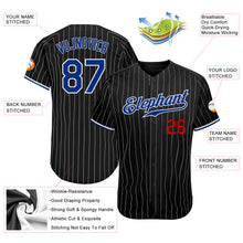 Laden Sie das Bild in den Galerie-Viewer, Custom Black White Pinstripe Royal-Red Authentic Baseball Jersey
