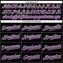 Load image into Gallery viewer, Custom Black White Pinstripe Purple-White Authentic Baseball Jersey
