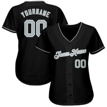 Load image into Gallery viewer, Custom Black Gray-White Authentic Baseball Jersey
