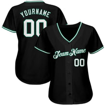 Laden Sie das Bild in den Galerie-Viewer, Custom Black White-Kelly Green Authentic Baseball Jersey
