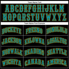 Загрузить изображение в средство просмотра галереи, Custom Black Teal-Gold Authentic Baseball Jersey
