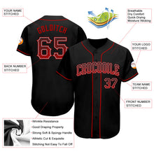 Load image into Gallery viewer, Custom Black Red-Gray Authentic Drift Fashion Baseball Jersey

