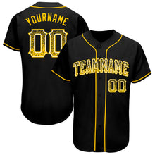 Загрузить изображение в средство просмотра галереи, Custom Black Gold-White Authentic Drift Fashion Baseball Jersey
