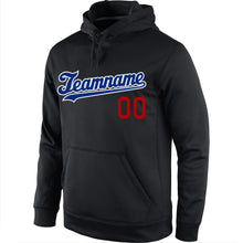 Загрузить изображение в средство просмотра галереи, Custom Stitched Black Royal-Red Sports Pullover Sweatshirt Hoodie
