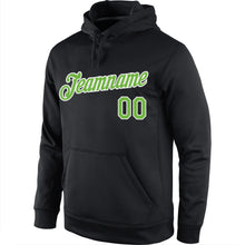 Load image into Gallery viewer, Custom Stitched Black Neon Green-White Sports Pullover Sweatshirt Hoodie
