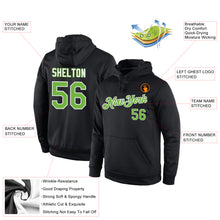 Load image into Gallery viewer, Custom Stitched Black Neon Green-White Sports Pullover Sweatshirt Hoodie
