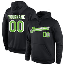 Load image into Gallery viewer, Custom Stitched Black Neon Green-White Sports Pullover Sweatshirt Hoodie
