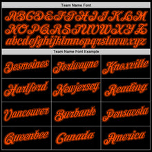 Load image into Gallery viewer, Custom Stitched Black Orange Sports Pullover Sweatshirt Hoodie
