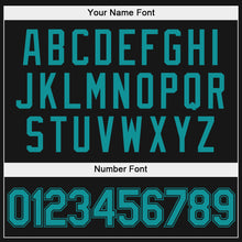 Load image into Gallery viewer, Custom Stitched Black Aqua Sports Pullover Sweatshirt Hoodie
