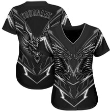 Загрузить изображение в средство просмотра галереи, Custom Black Black-Gray 3D Monster Authentic Baseball Jersey
