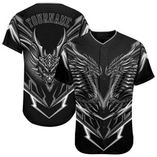 Загрузить изображение в средство просмотра галереи, Custom Black Black-Gray 3D Monster Authentic Baseball Jersey
