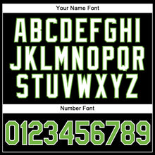 Load image into Gallery viewer, Custom Black White Pinstripe Neon Green-White Authentic Basketball Jersey
