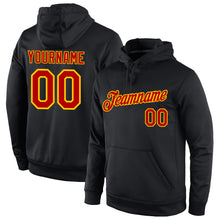 Load image into Gallery viewer, Custom Stitched Black Red-Gold Sports Pullover Sweatshirt Hoodie
