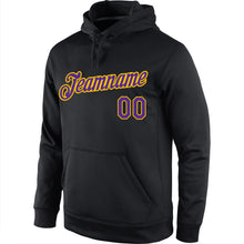 Load image into Gallery viewer, Custom Stitched Black Purple-Gold Sports Pullover Sweatshirt Hoodie

