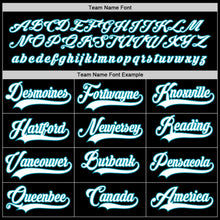 Load image into Gallery viewer, Custom Black White-Teal Hockey Jersey
