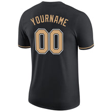 Load image into Gallery viewer, Custom Black Old Gold-White Performance T-Shirt
