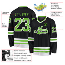 Load image into Gallery viewer, Custom Black Neon Green-White Hockey Jersey
