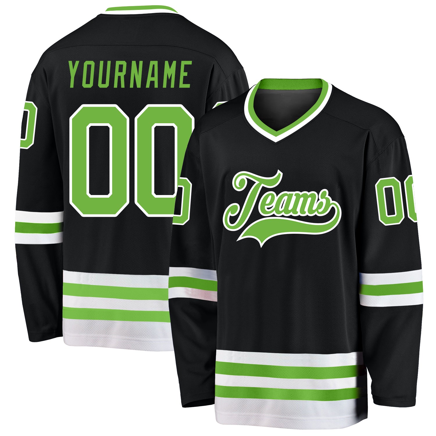 Cheap Custom Black Neon Green-White Hockey Jersey Free Shipping –  CustomJerseysPro