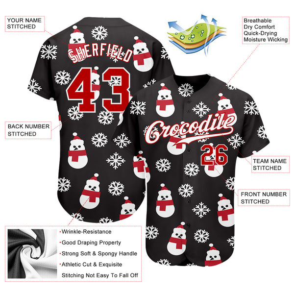 Cheap Custom Red Black-Red Authentic Baseball Jersey Free Shipping –  CustomJerseysPro