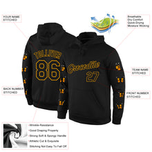 Laden Sie das Bild in den Galerie-Viewer, Custom Stitched Black Black-Gold 3D Pattern Design Butterfly Sports Pullover Sweatshirt Hoodie
