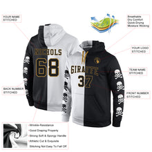 Load image into Gallery viewer, Custom Stitched Black Black-Old Gold 3D Skull Fashion Sports Pullover Sweatshirt Hoodie
