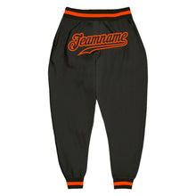 Load image into Gallery viewer, Custom Black Black-Orange Sports Pants
