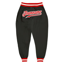 Laden Sie das Bild in den Galerie-Viewer, Custom Black Red-White Sports Pants
