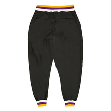 Laden Sie das Bild in den Galerie-Viewer, Custom Black Purple-Gold Sports Pants
