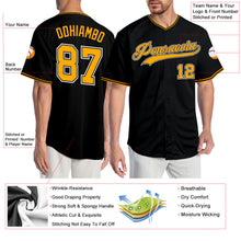 Laden Sie das Bild in den Galerie-Viewer, Custom Black Gold-White Authentic Baseball Jersey
