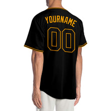 Загрузить изображение в средство просмотра галереи, Custom Black Black-Gold Authentic Baseball Jersey
