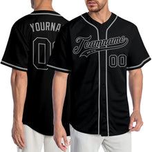 Загрузить изображение в средство просмотра галереи, Custom Black Black-Gray Authentic Baseball Jersey
