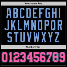 Load image into Gallery viewer, Custom Black Pink-Light Blue Authentic Baseball Jersey
