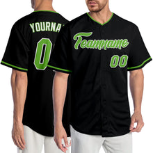 Laden Sie das Bild in den Galerie-Viewer, Custom Black Neon Green-White Authentic Baseball Jersey
