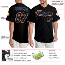 Charger l&#39;image dans la galerie, Custom Black Black-Orange Authentic Baseball Jersey
