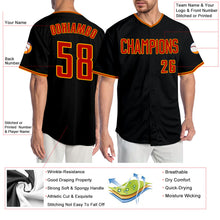 Load image into Gallery viewer, Custom Black Red-Gold Authentic Baseball Jersey
