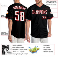 Charger l&#39;image dans la galerie, Custom Black White-Red Authentic Baseball Jersey
