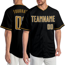 Laden Sie das Bild in den Galerie-Viewer, Custom Black Old Gold-White Authentic Baseball Jersey

