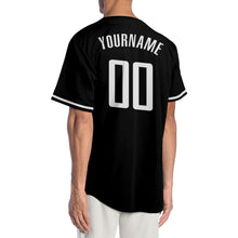 Load image into Gallery viewer, Custom Black White-Red Authentic Baseball Jersey
