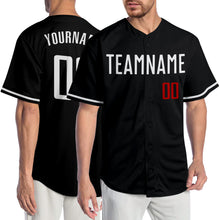 Laden Sie das Bild in den Galerie-Viewer, Custom Black White-Red Authentic Baseball Jersey

