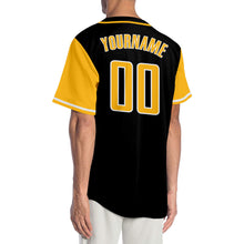 Laden Sie das Bild in den Galerie-Viewer, Custom Black Gold-White Authentic Two Tone Baseball Jersey
