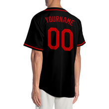 Laden Sie das Bild in den Galerie-Viewer, Custom Black Red Authentic Baseball Jersey
