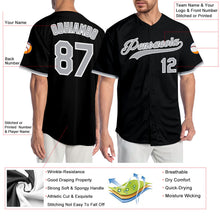 Laden Sie das Bild in den Galerie-Viewer, Custom Black Gray-White Authentic Baseball Jersey
