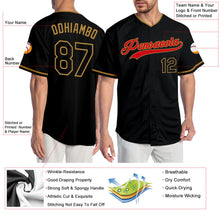 Laden Sie das Bild in den Galerie-Viewer, Custom Black Black-Red Authentic Baseball Jersey
