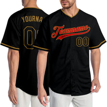Загрузить изображение в средство просмотра галереи, Custom Black Black-Red Authentic Baseball Jersey
