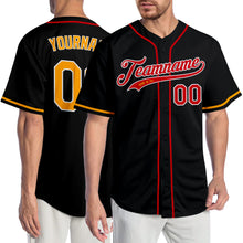 Laden Sie das Bild in den Galerie-Viewer, Custom Black Gold-Red Authentic Baseball Jersey
