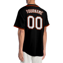 Laden Sie das Bild in den Galerie-Viewer, Custom Black White-Orange Authentic Baseball Jersey
