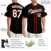 Laden Sie das Bild in den Galerie-Viewer, Custom Black White-Orange Authentic Baseball Jersey
