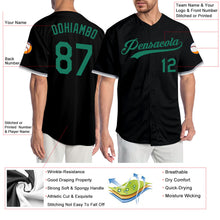 Laden Sie das Bild in den Galerie-Viewer, Custom Black Kelly Green Authentic Baseball Jersey
