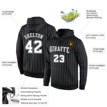 Laden Sie das Bild in den Galerie-Viewer, Custom Stitched Black White Pinstripe White-Gray Sports Pullover Sweatshirt Hoodie
